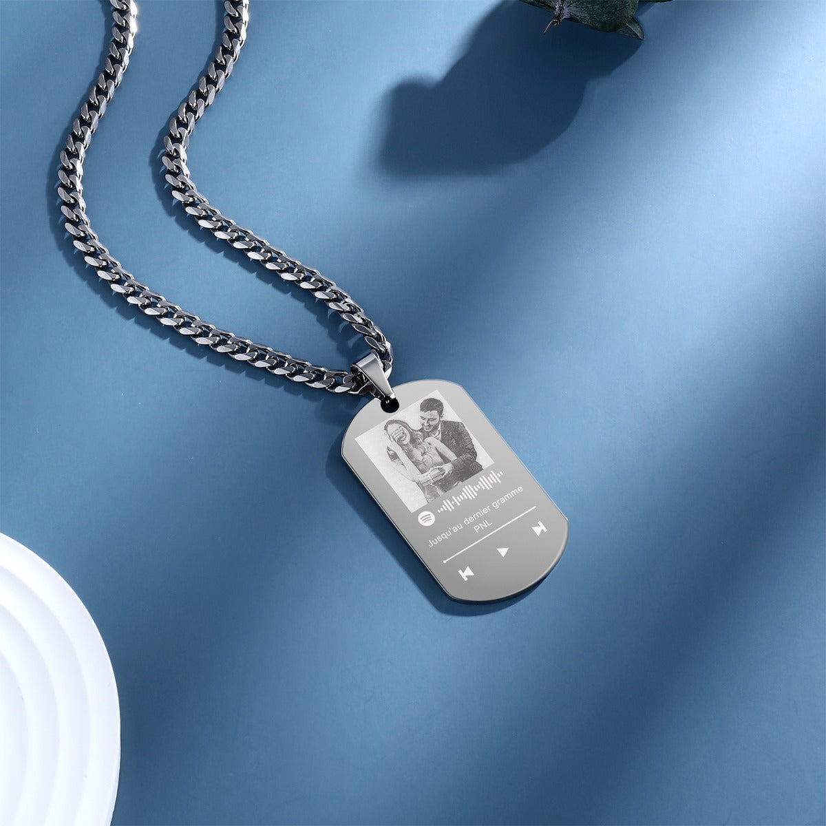 Personalized Stainless Steel Spotify Code Photo Necklace
