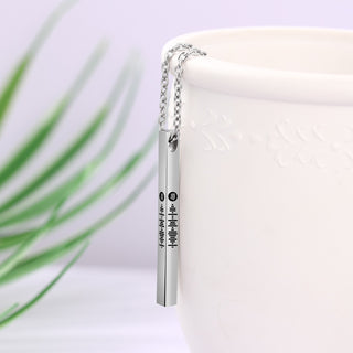 Stainless Steel Bar Pendant Name Necklace