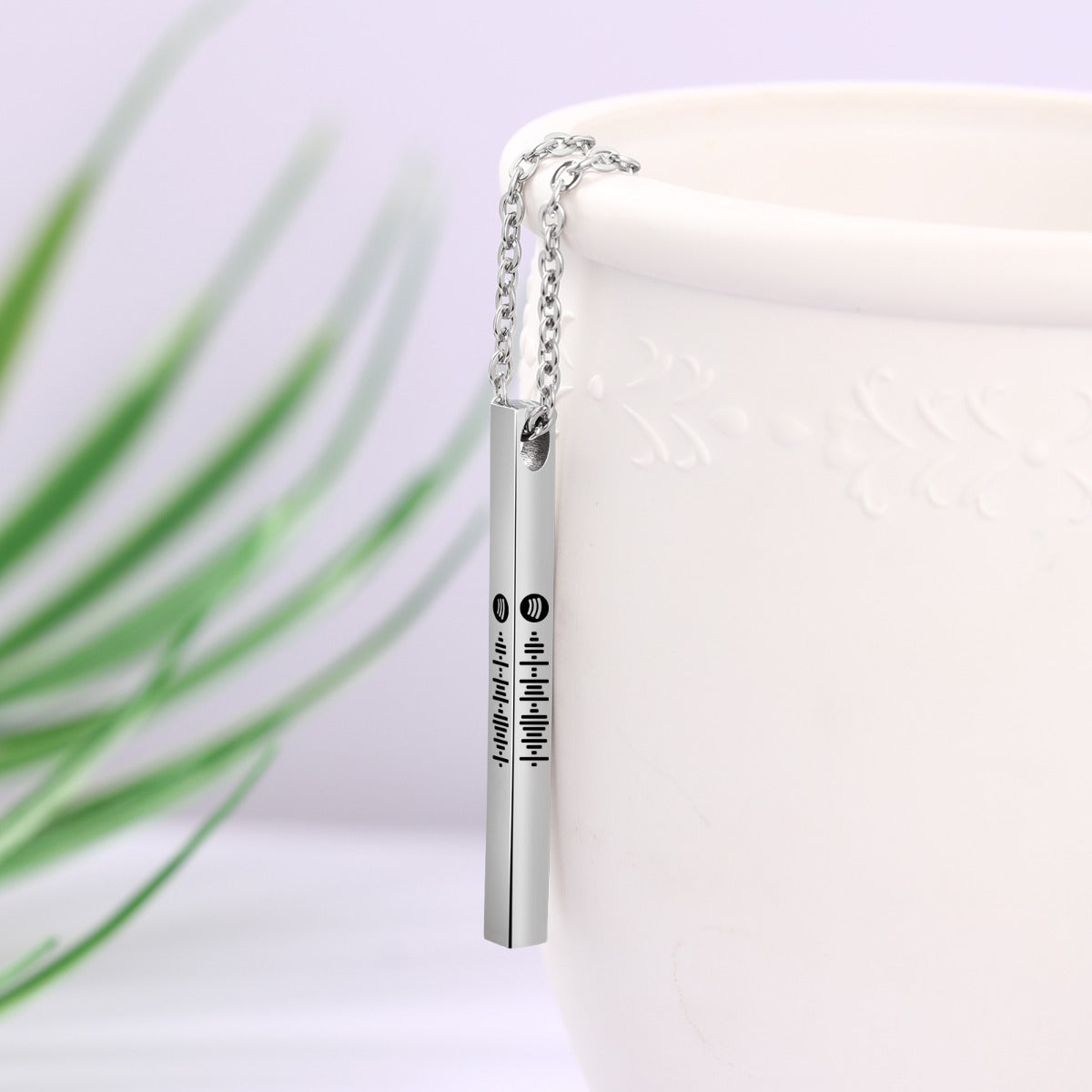 Stainless Steel Bar Pendant Name Necklace