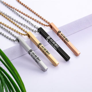 Stainless Steel Bar Pendant Name Necklace