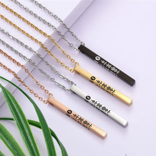 Stainless Steel Bar Pendant Name Necklace
