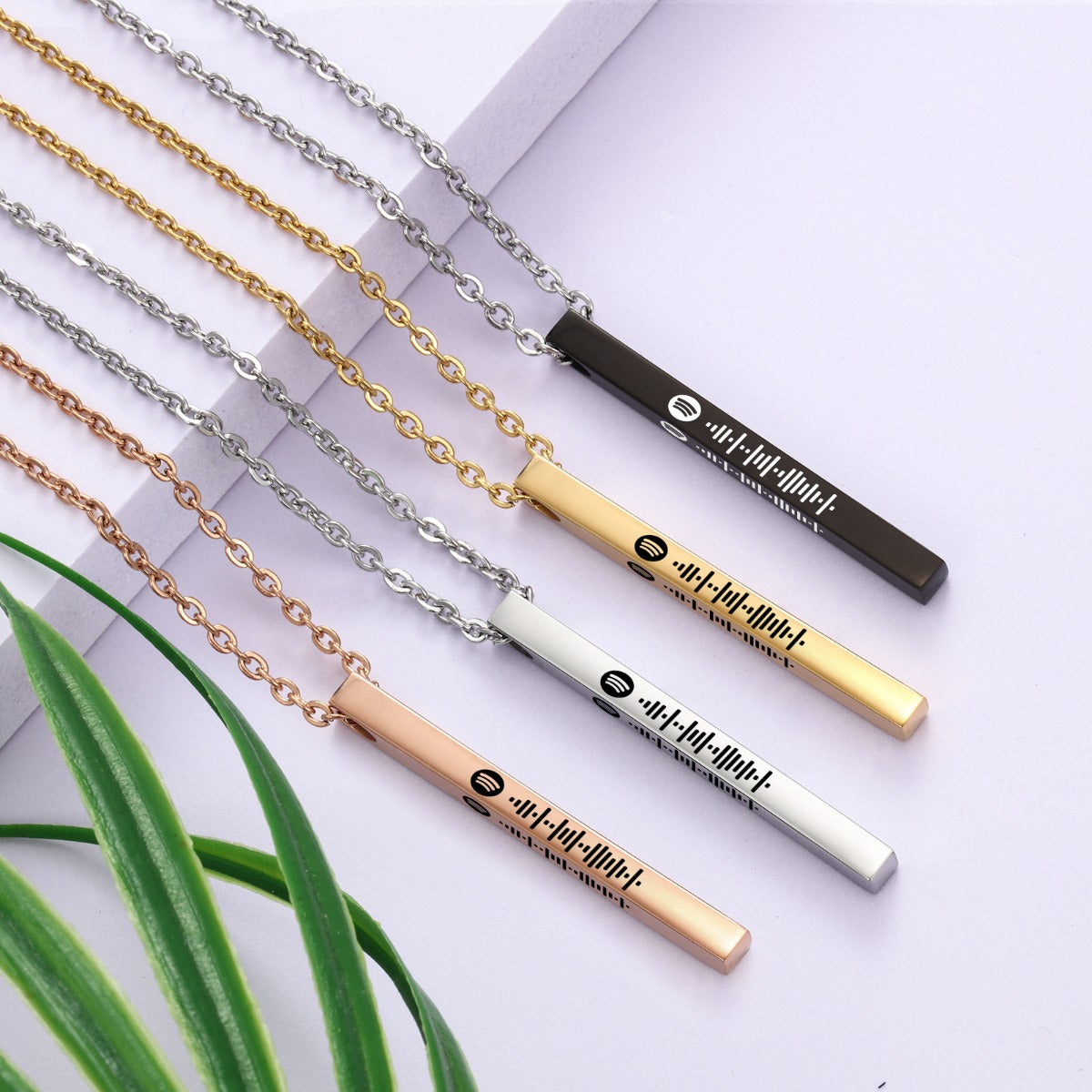 Stainless Steel Bar Pendant Name Necklace