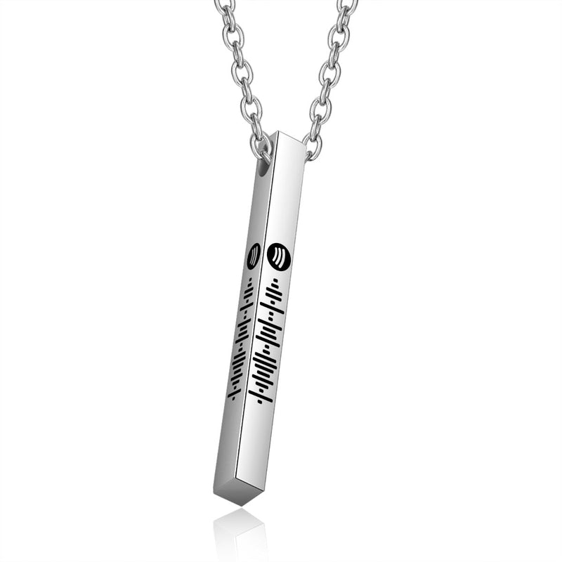 Stainless Steel Bar Pendant Name Necklace