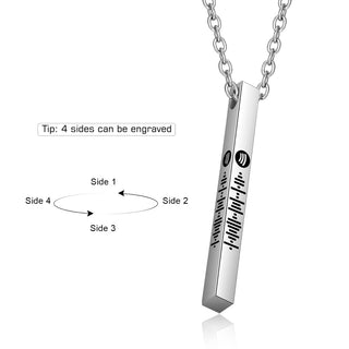 Stainless Steel Bar Pendant Name Necklace