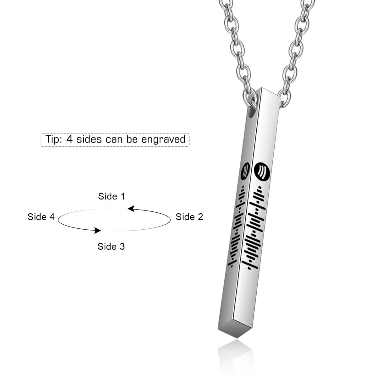 Stainless Steel Bar Pendant Name Necklace