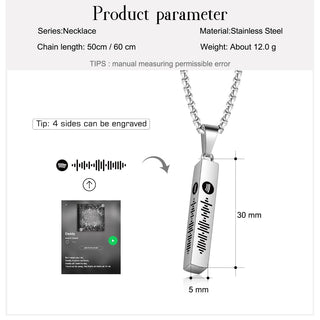 Personalized Stainless Steel Bar Necklace