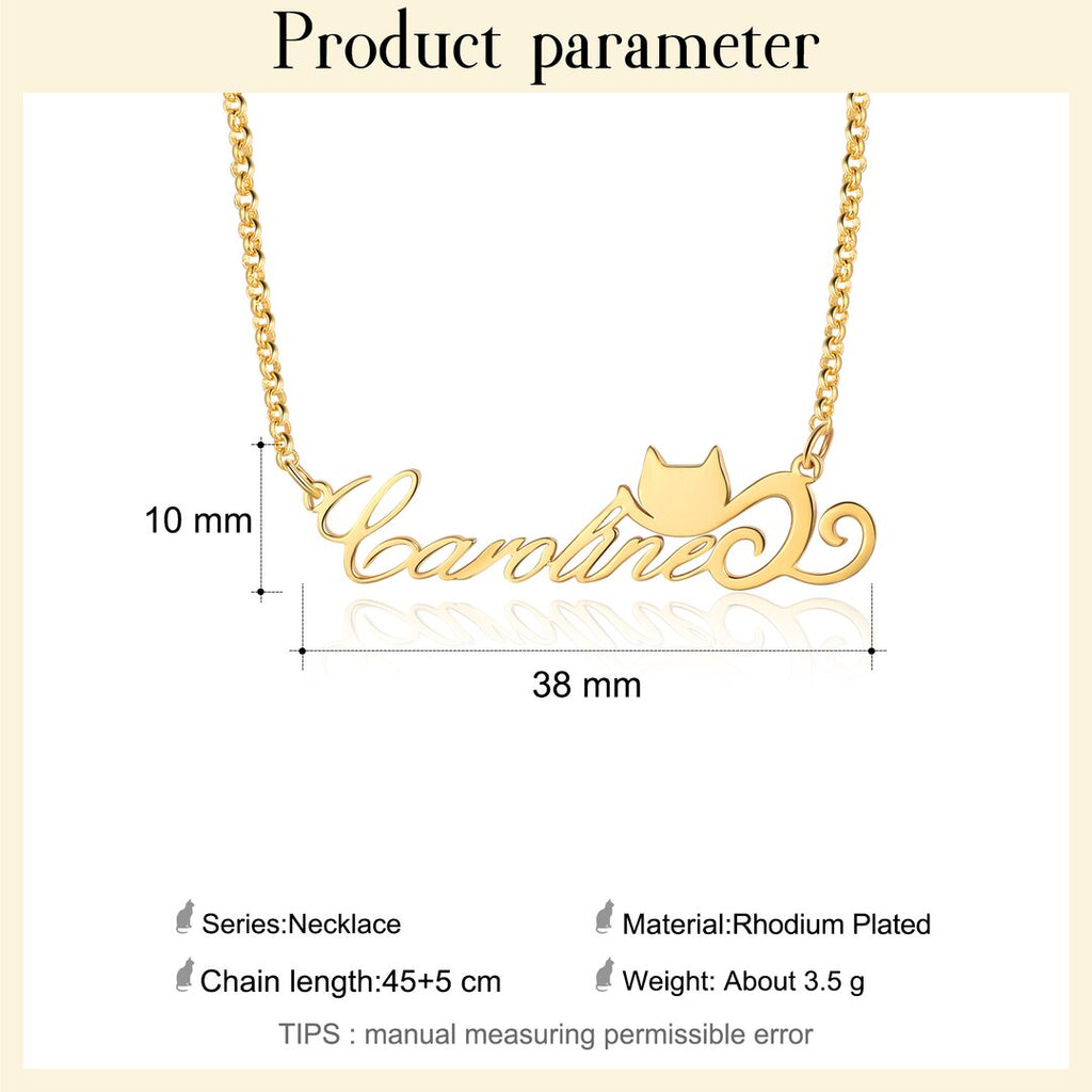 Personalized Rhodium Plated Name Custom Necklace