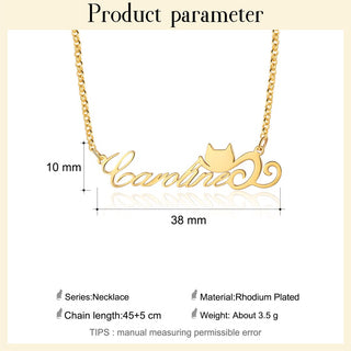 Personalized Rhodium Plated Name Custom Necklace