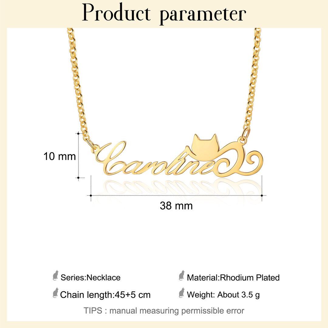 Personalized Rhodium Plated Name Custom Necklace