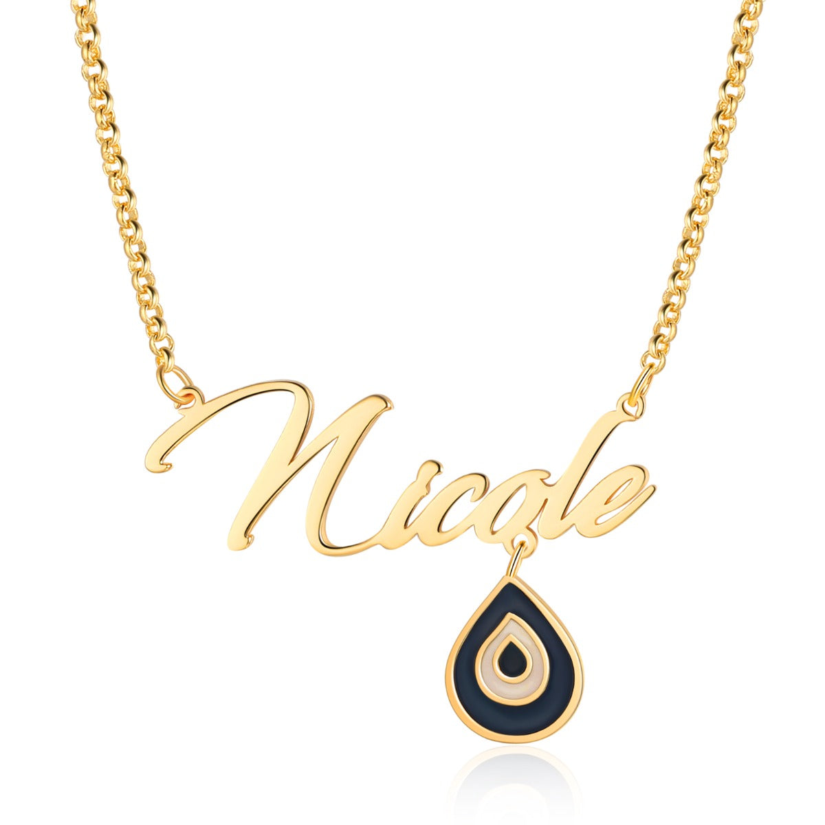 Copper 18K Evil Eye Name Necklace