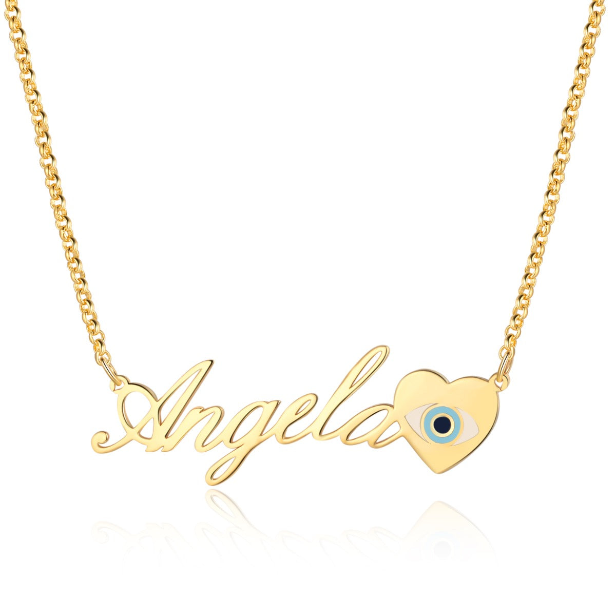 Copper 18K Evil Eye Name Necklace