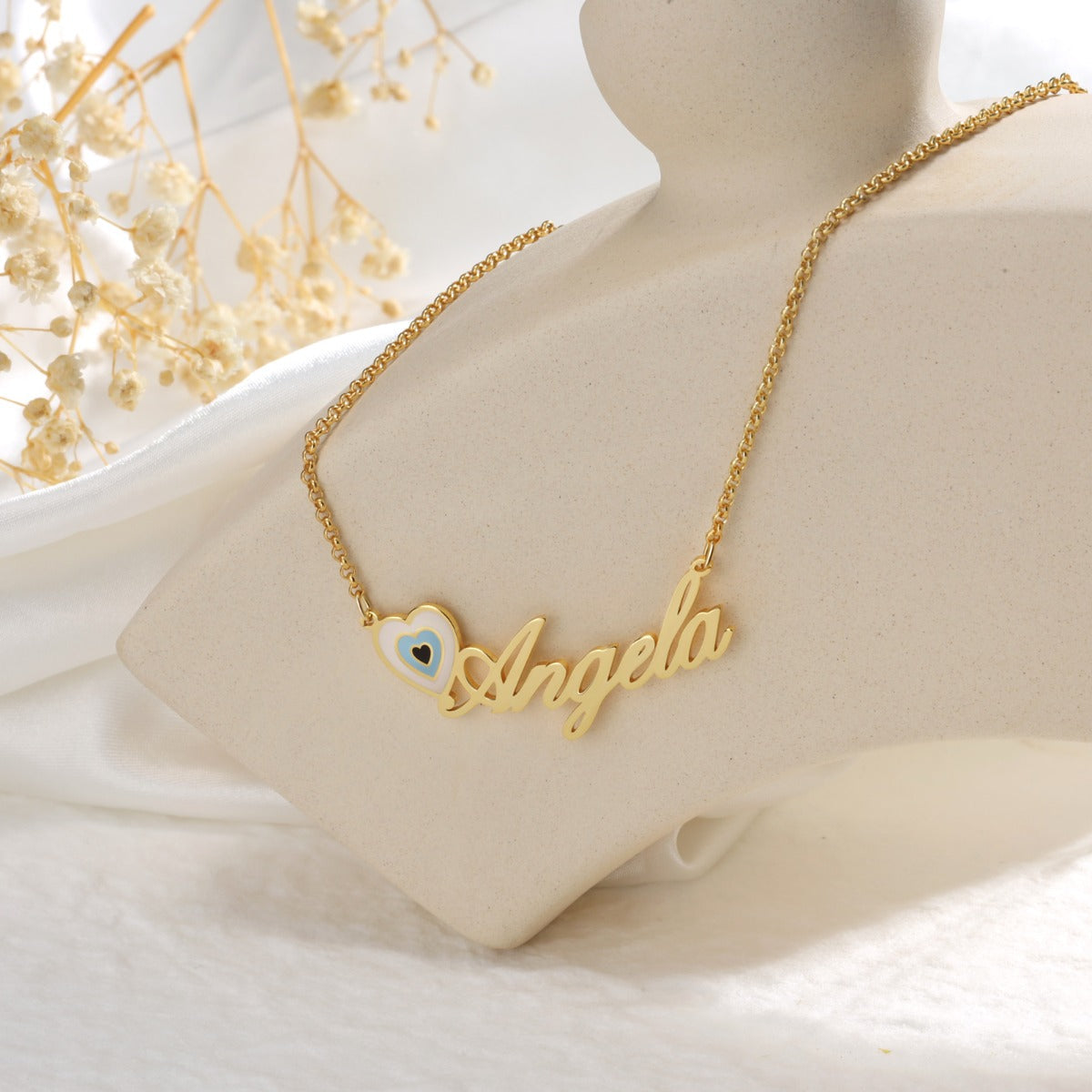 Copper 18K Evil Eye Name Necklace