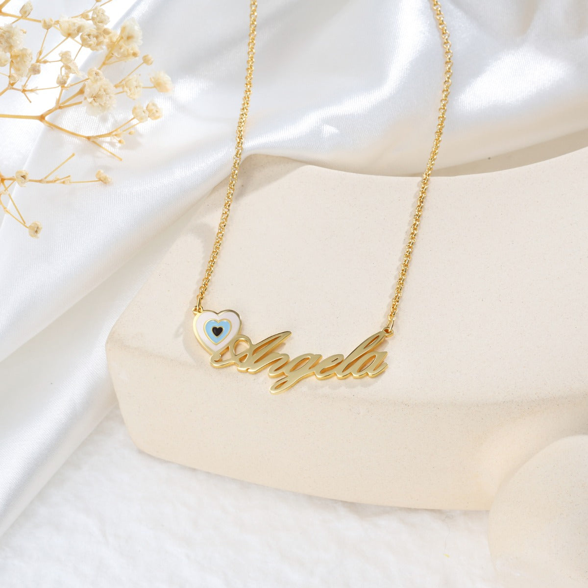 Copper 18K Evil Eye Name Necklace