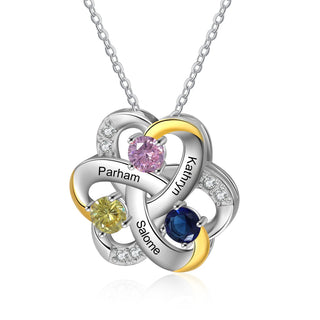 Rhodium Plated Flower Shape Pendant Necklace