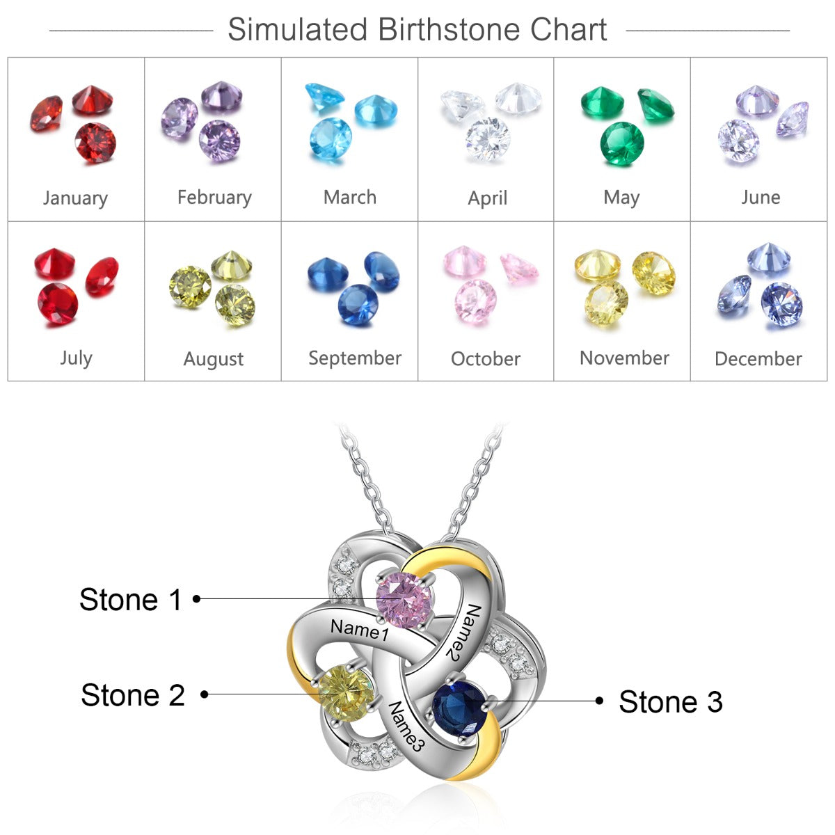 Rhodium Plated Flower Shape Pendant Necklace