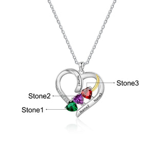 Personalized Rhodium Plated Heart Shape Pendant Necklace