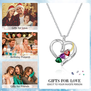 Personalized Rhodium Plated Heart Shape Pendant Necklace