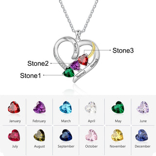 Personalized Rhodium Plated Heart Shape Pendant Necklace