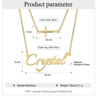 Have Been Vaccinated Custom Name Rhodium Plated Necklace