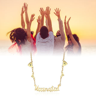 Personalized Rhodium Plated Vaccination Name Necklace