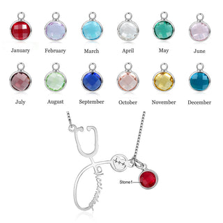Rhodium Plated Vaccination Name Necklace
