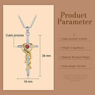 Cooper Cross Vine Pendant Necklace