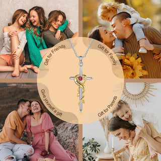 Cooper Cross Vine Pendant Necklace