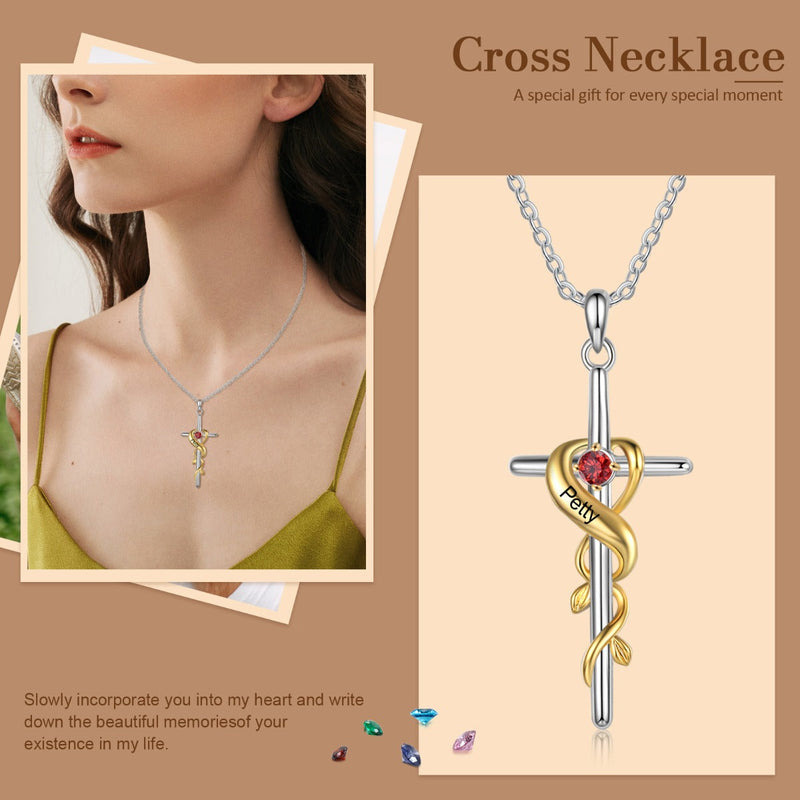 Cooper Cross Vine Pendant Necklace