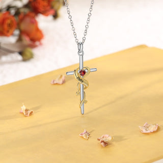 Cooper Cross Vine Pendant Necklace