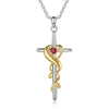 Cooper Cross Vine Pendant Necklace