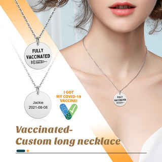 Personalized Stainless Steel Vaccination Necklace