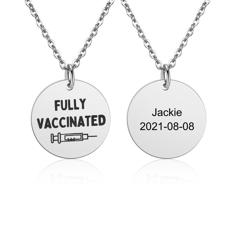 Personalized Stainless Steel Vaccination Necklace