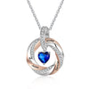 Personalized Heart Birthstone Circle Pendant Necklace