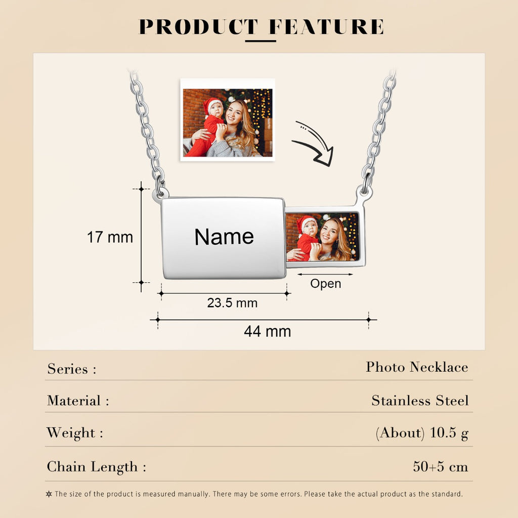 Personalized Stainless Steel Photo Necklace