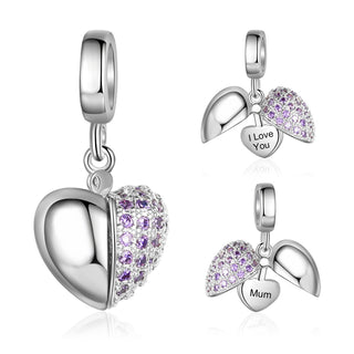 Personalized Rhodium Plated Jewelry Charm Beads