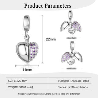 Personalized Rhodium Plated Jewelry Charm Beads