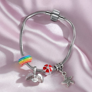 Personalized Rhodium Plated Jewelry Charm Beads