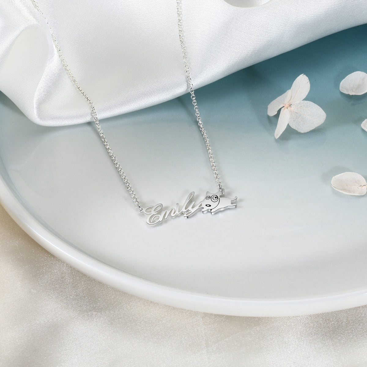 Copper Animal Cat Dog Name Necklcace