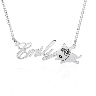 Copper Animal Cat Dog Name Necklcace