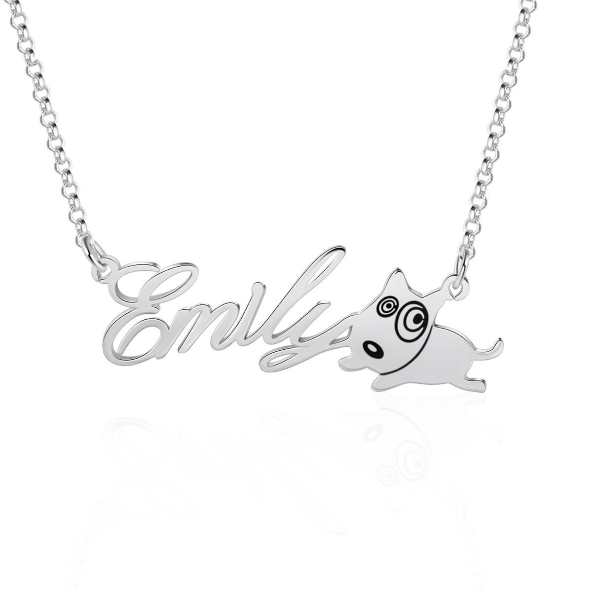 Copper Animal Cat Dog Name Necklcace