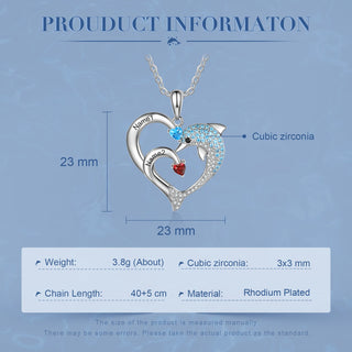 Copper Dolphin Heart Shape Necklace