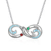 Personalized Rhodium Plated Infinity Dolphin Pendant Necklace