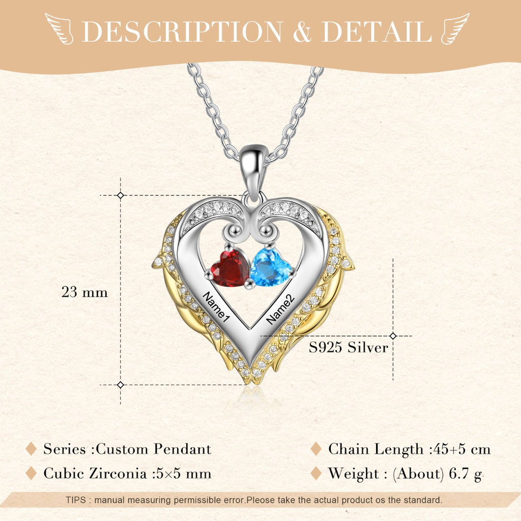 925 Silver Heart Birthstone Pendant Necklace