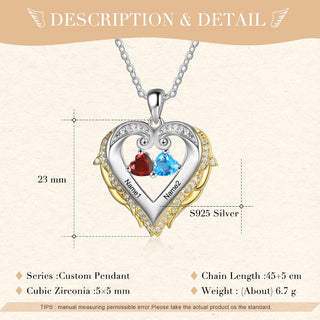 925 Silver Heart Birthstone Pendant Necklace