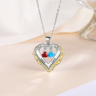 925 Silver Heart Birthstone Pendant Necklace