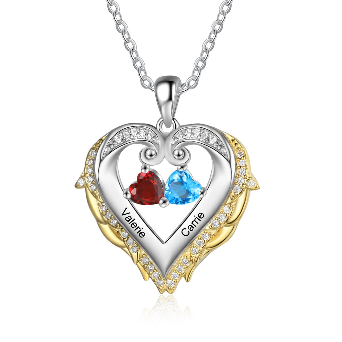 925 Silver Heart Birthstone Pendant Necklace