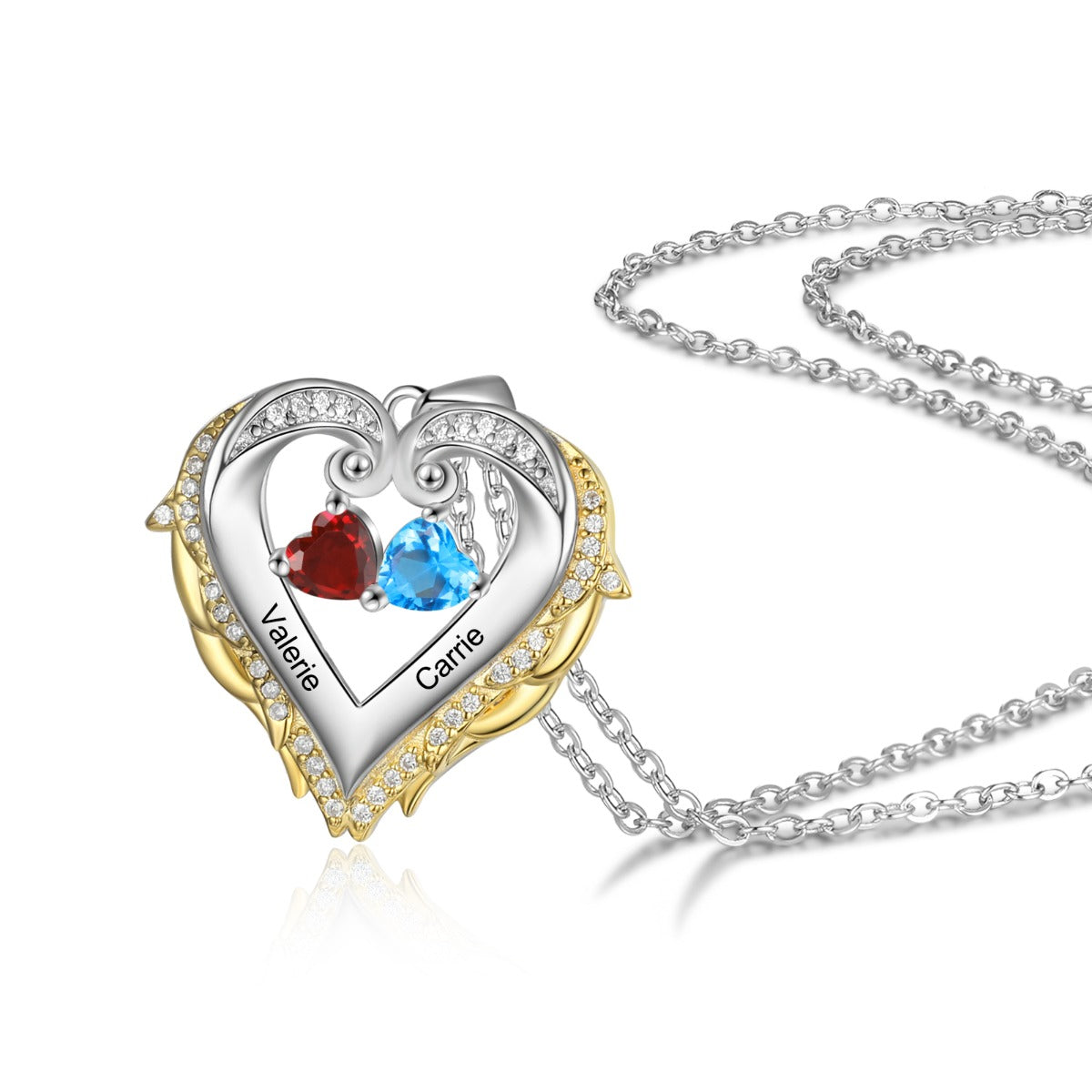 925 Silver Heart Birthstone Pendant Necklace