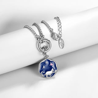 Personalized Alloy Birthstone Animal Cat Pendant Necklace