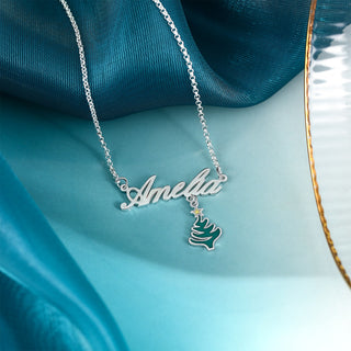 Personalized Name Necklace White Gold Plated Christmas Gift