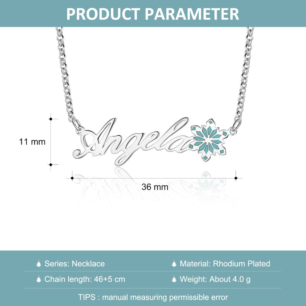 Personalized Name Necklace White Gold Plated Christmas gift